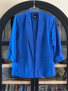 Vera Wang Cobalt Blue Open-Front Blazer